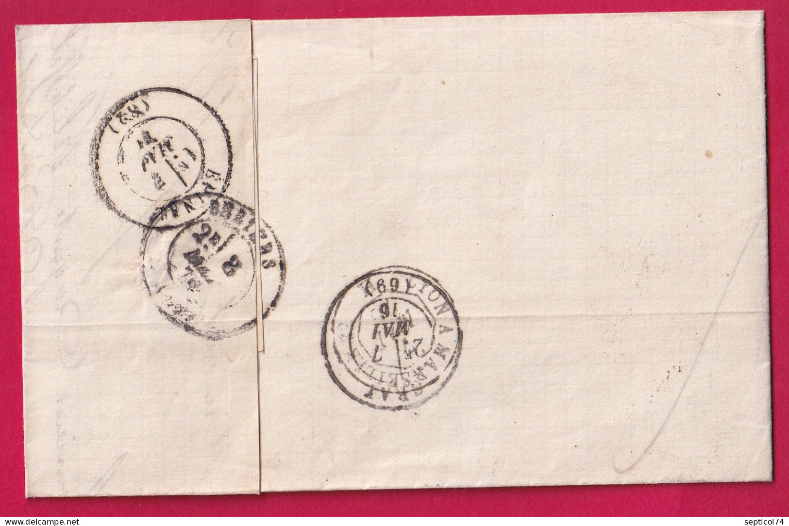 N°60 CAD TYPE 17 MIRECOURT VOSGES POUR BEZIERS HERAULT LETTRE - 1849-1876: Periodo Classico