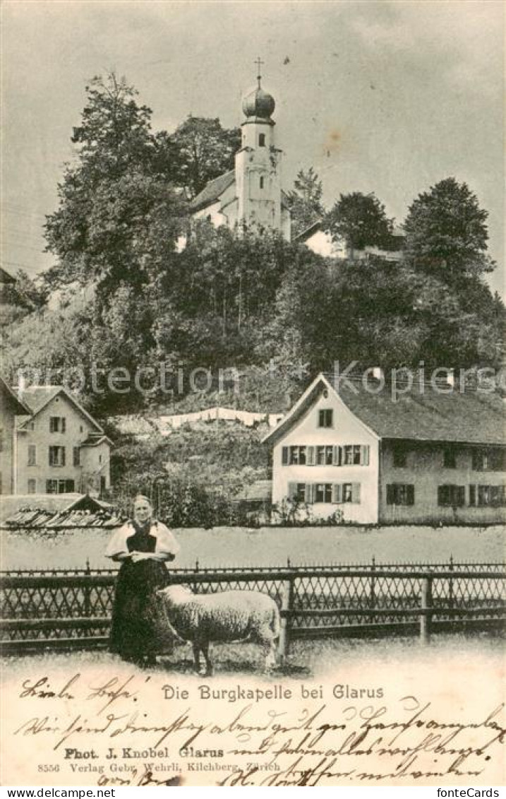 13800037 Glarus GL Burgkapelle Baeuerin Mit Schaf Glarus GL - Autres & Non Classés