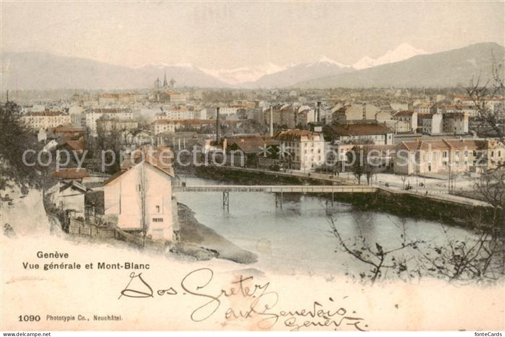 13799947 Geneve GE Vue Generale Et Mont Blanc Geneve GE - Andere & Zonder Classificatie