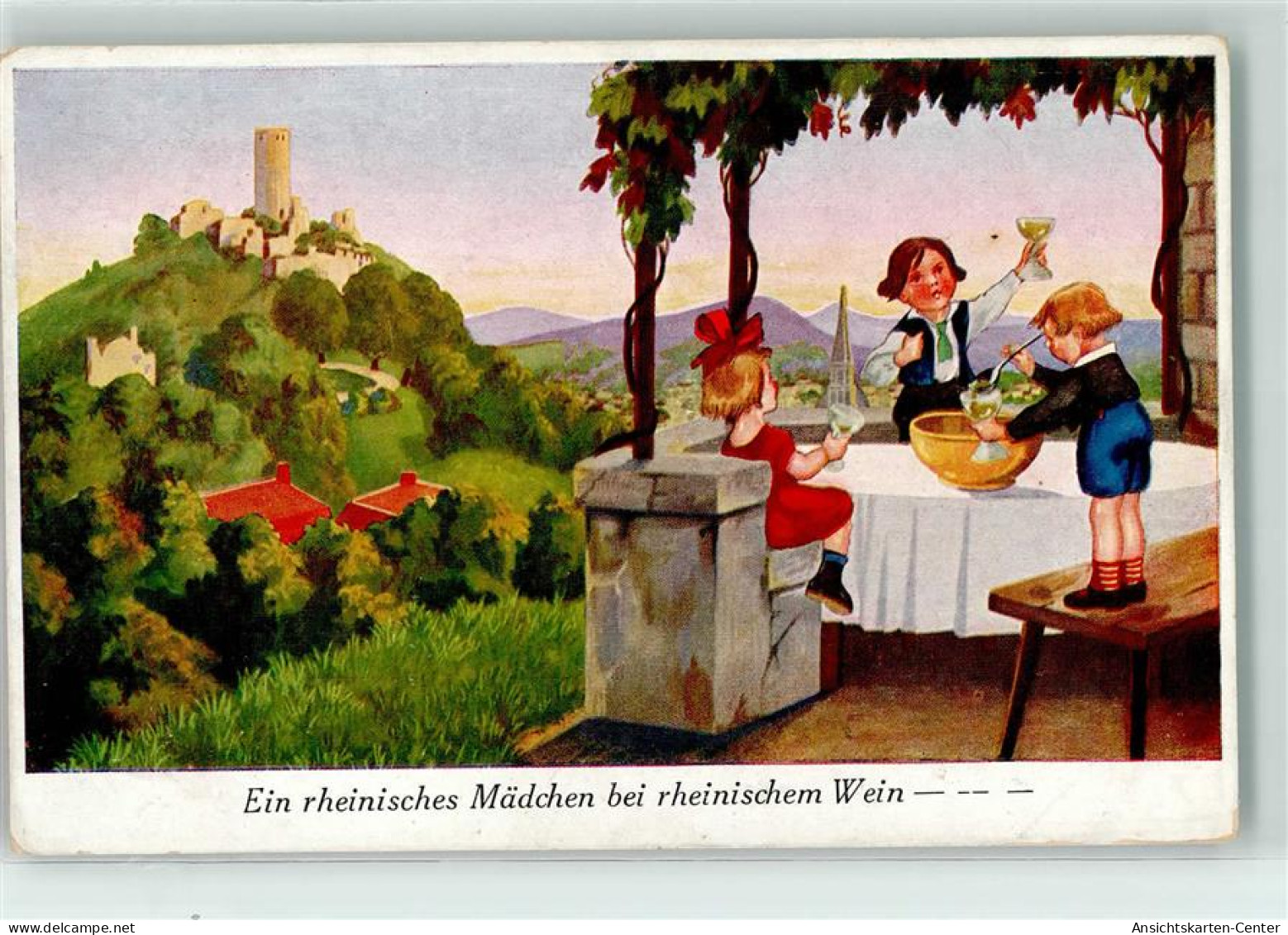 39271708 - Rheinisches Maedchen Bei Rheinischer Wein Nr 9971 - Other & Unclassified