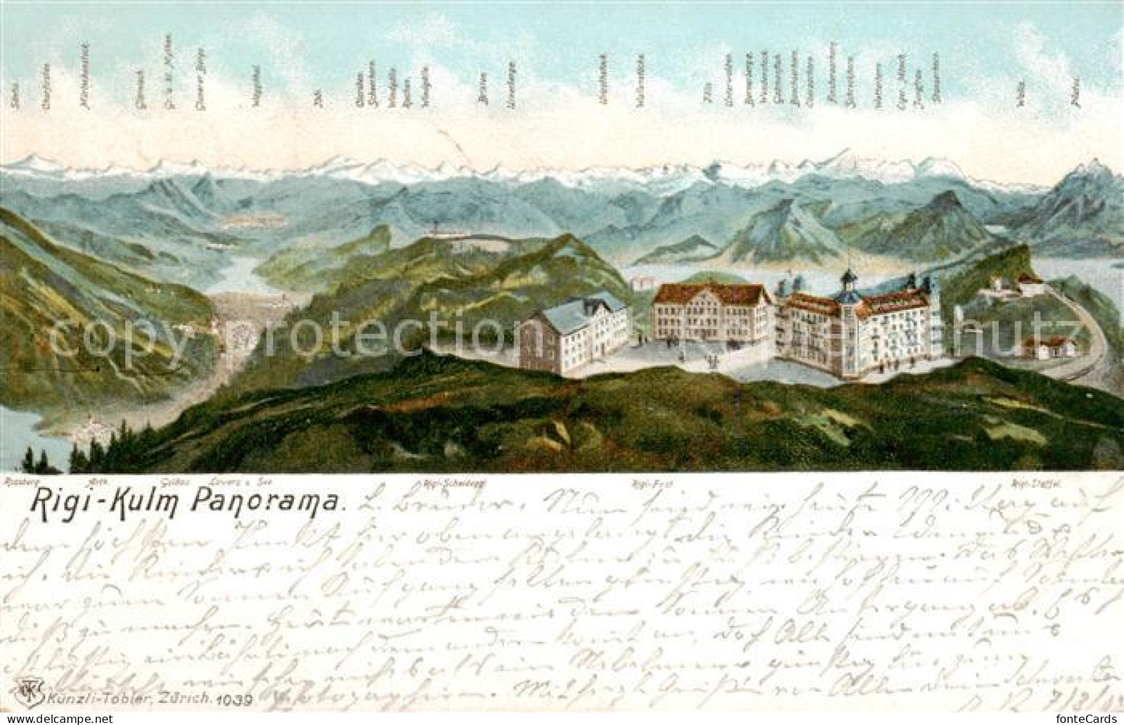 13799877 Rigi Kulm Panorama Berghotels Alpenkette Litho Rigi Kulm - Autres & Non Classés