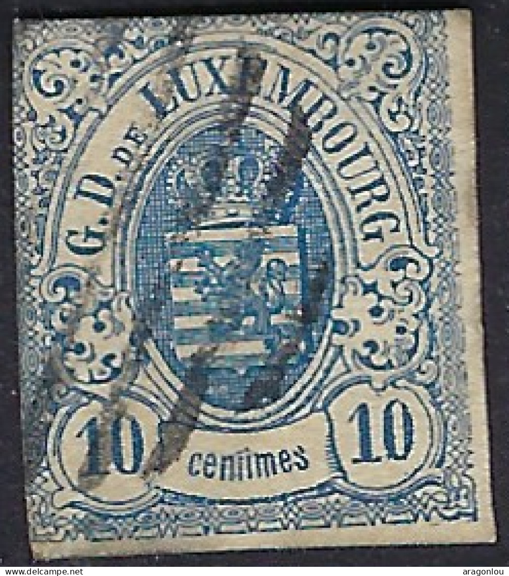 Luxembourg - Luxemburg - Timbre  Armoiries   1859   10 C   °    Michel 6a   VC. 40,- - 1859-1880 Armoiries