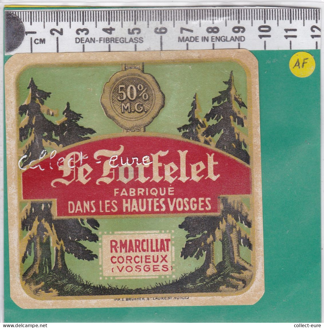 C1318  FROMAGE LE FORFELET MARCILLAT CORCIEUX VOSGES - Cheese