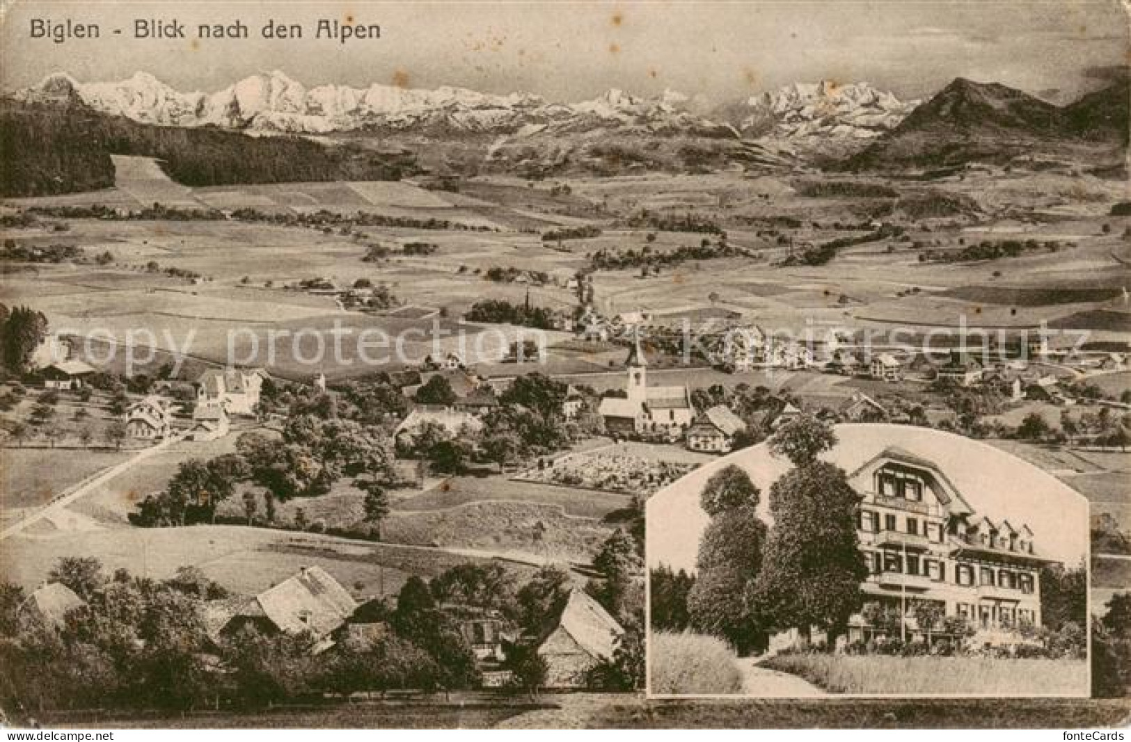 13798839 Biglen BE Panorama Blick Nach Den Alpen Hotel  - Other & Unclassified