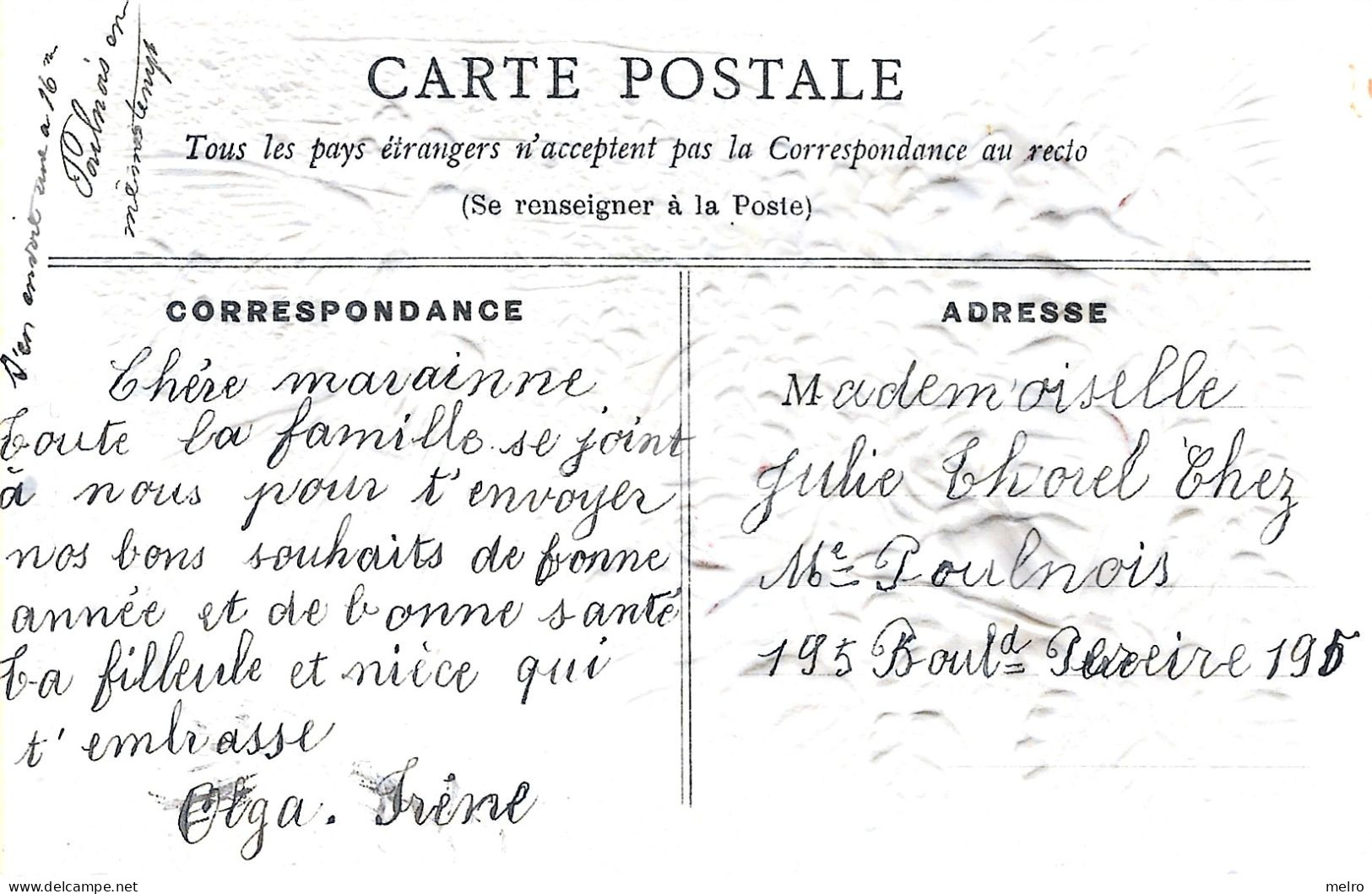 CPA- CARTE FANTAISIE.- OISEAU - Carte Gaufrée - Hirondelle -  PORTEZ-LUI  MES VOEUX. - Vogels