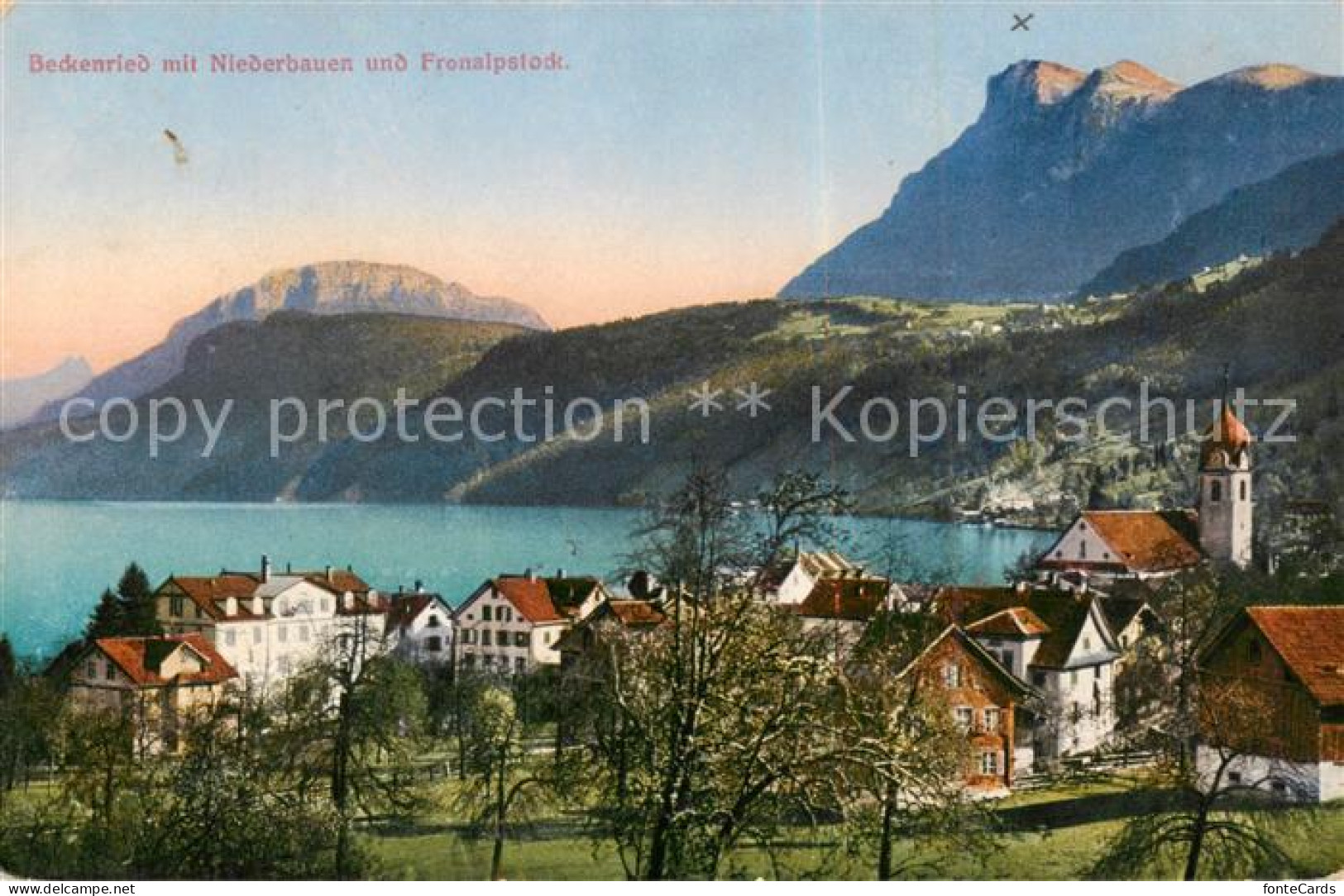 13798479 Beckenried Vierwaldstaettersee Mit Niederbauen Und Fronalpstock  - Autres & Non Classés