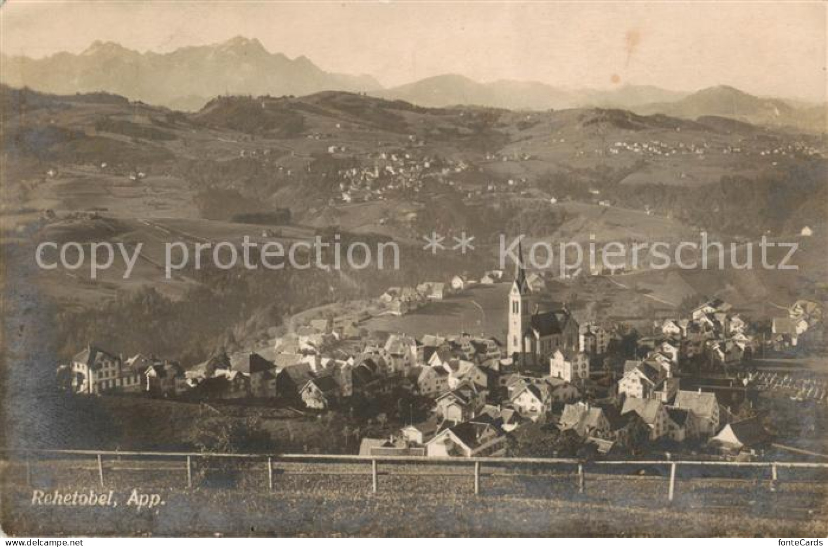 13797937 Rehetobel Ortsansicht Mit Kirche Alpenpanorama Rehetobel - Autres & Non Classés