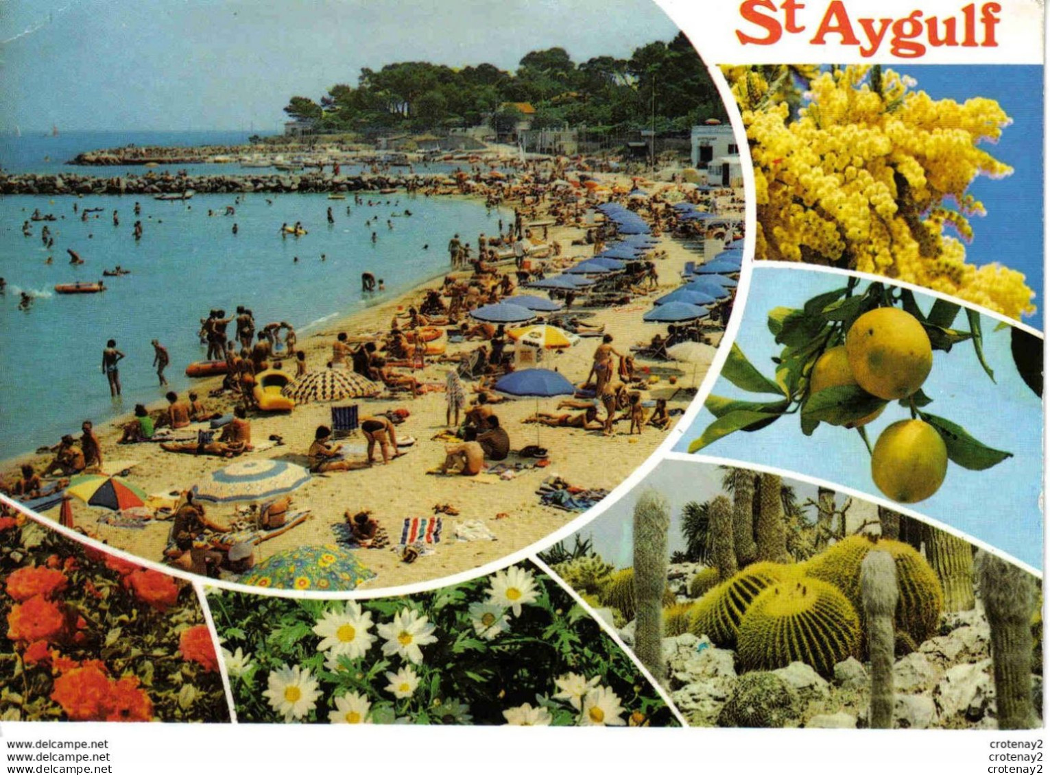 83 SAINT AYGULF En 6 Vues éditions Azur Riviera Côte D'Azur Inoubliable Plage Baignade Mimosas Citrons Fleurs - Saint-Aygulf