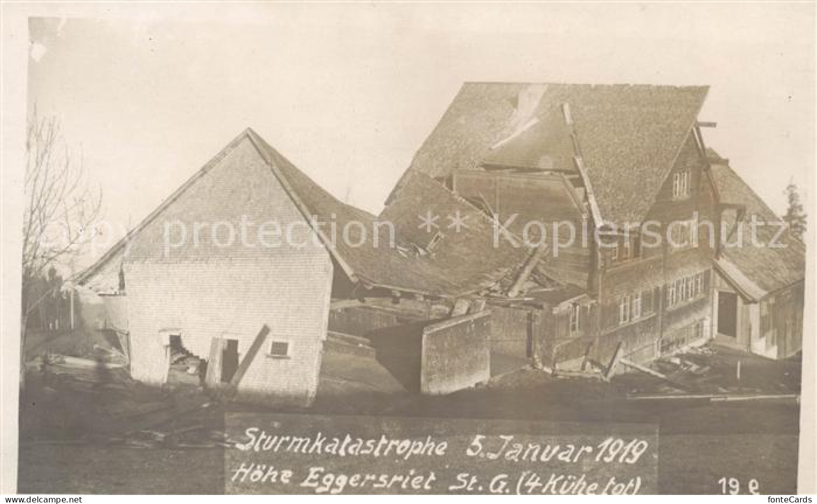 13797427 Eggersriet SG Sturmkatastrophe Januar 1919  - Andere & Zonder Classificatie