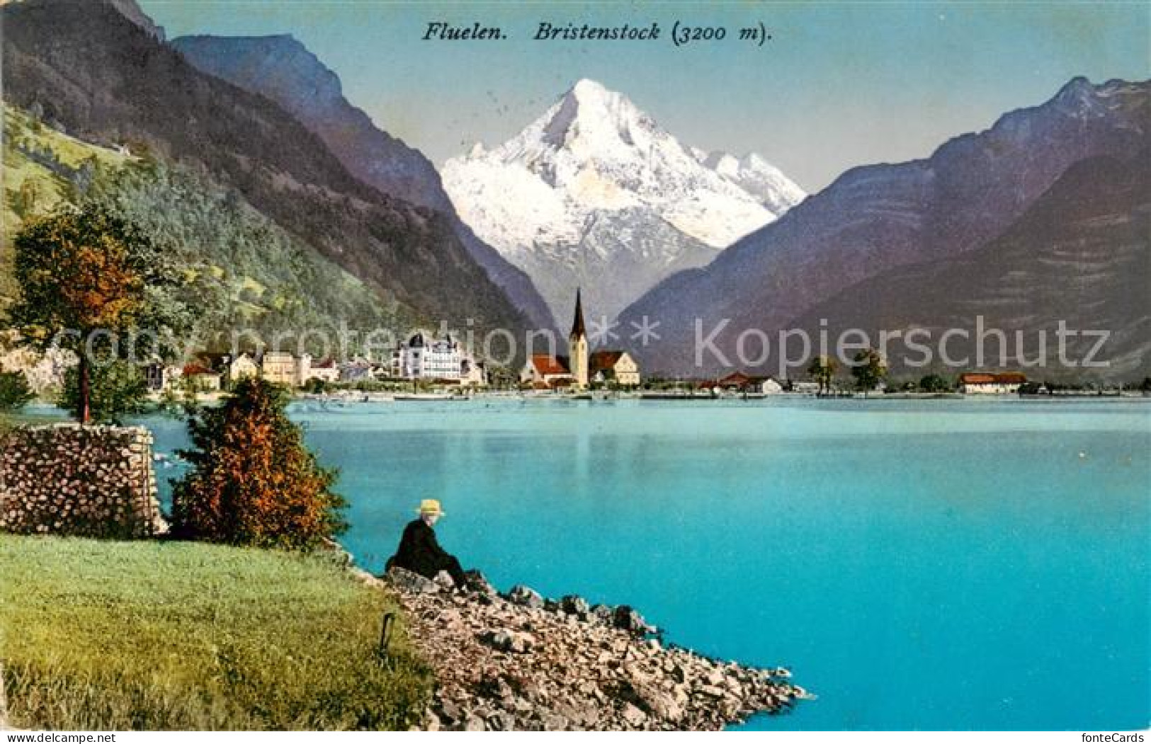 13796297 Flueelen UR Uferpartie Am Vierwaldstaettersee Blick Gegen Bristenstock  - Andere & Zonder Classificatie