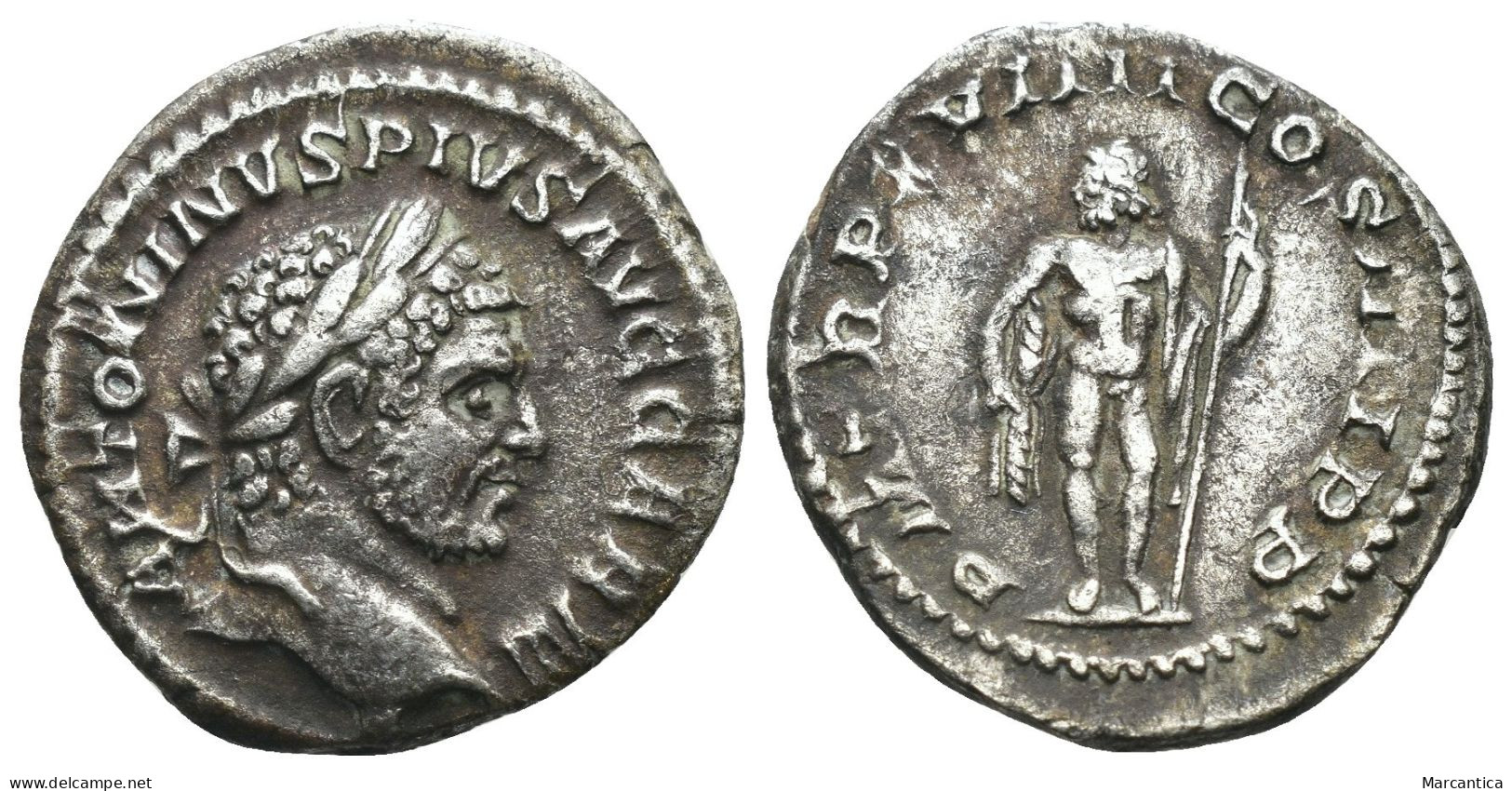Caracalla (AD 198-217), AR Denarius, Rome Mint, AD 216. - The Severans (193 AD Tot 235 AD)