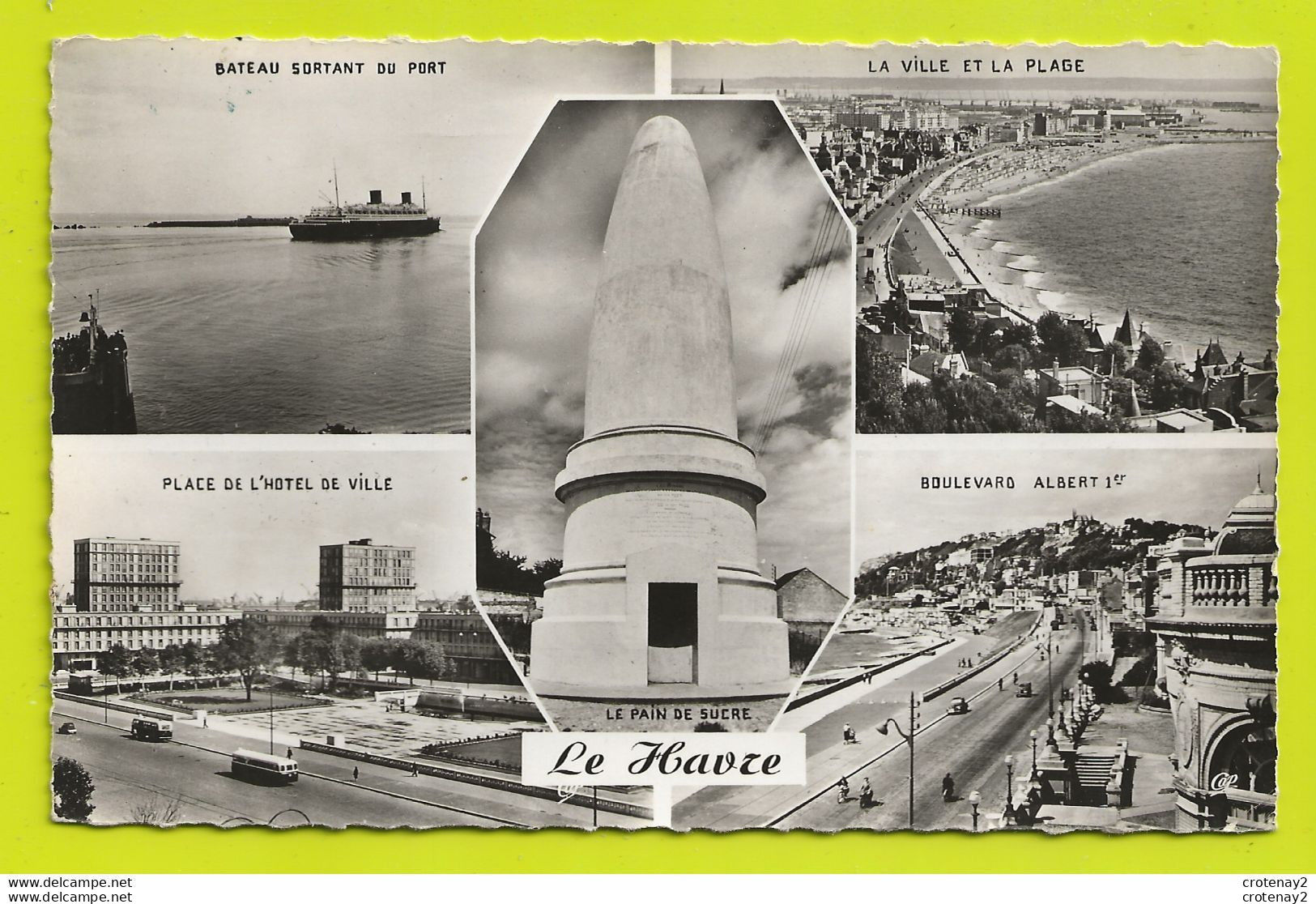 76 LE HAVRE Souvenir Multivues N°1474 Pain De Sucre Port Bd Albert 1er Bus Car Anciens Paquebot VOIR DOS En 1957 - Non Classificati