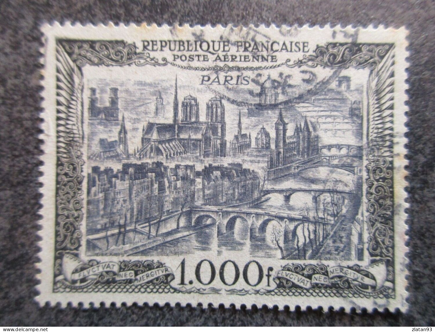 POSTE AERIENNE N°29 1000F Noir Oblitéré PETIT CàD - 1927-1959 Used