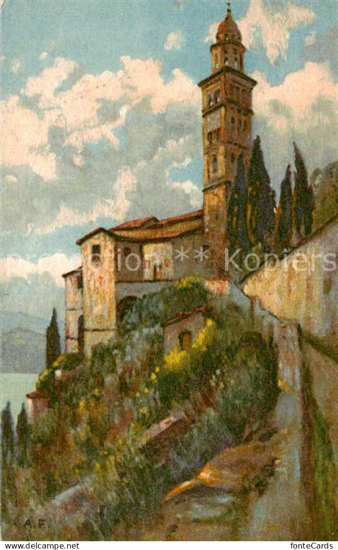 13795599 Morcote Lago Di Lugano TI Kirche Maria Del Sasso Kuenstlerkarte  - Autres & Non Classés