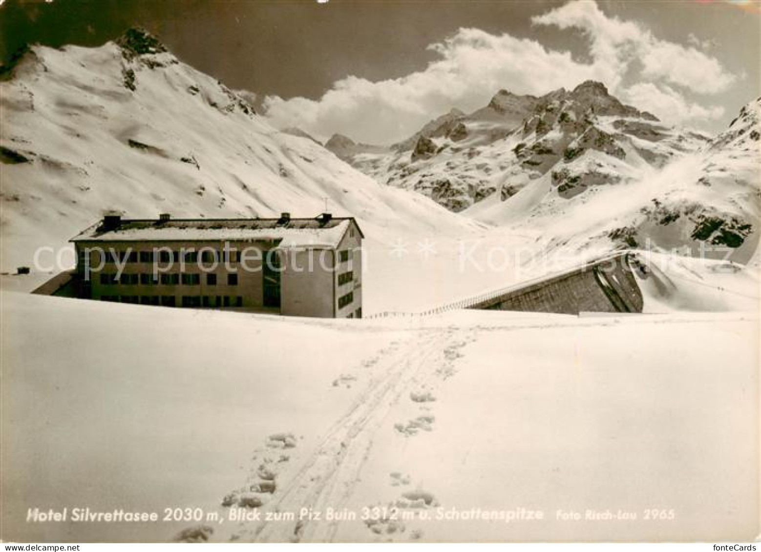 13795359 Silvretta Hotel Silvrettasee Mit Piz Buin Und Schattenspitze Silvretta - Autres & Non Classés