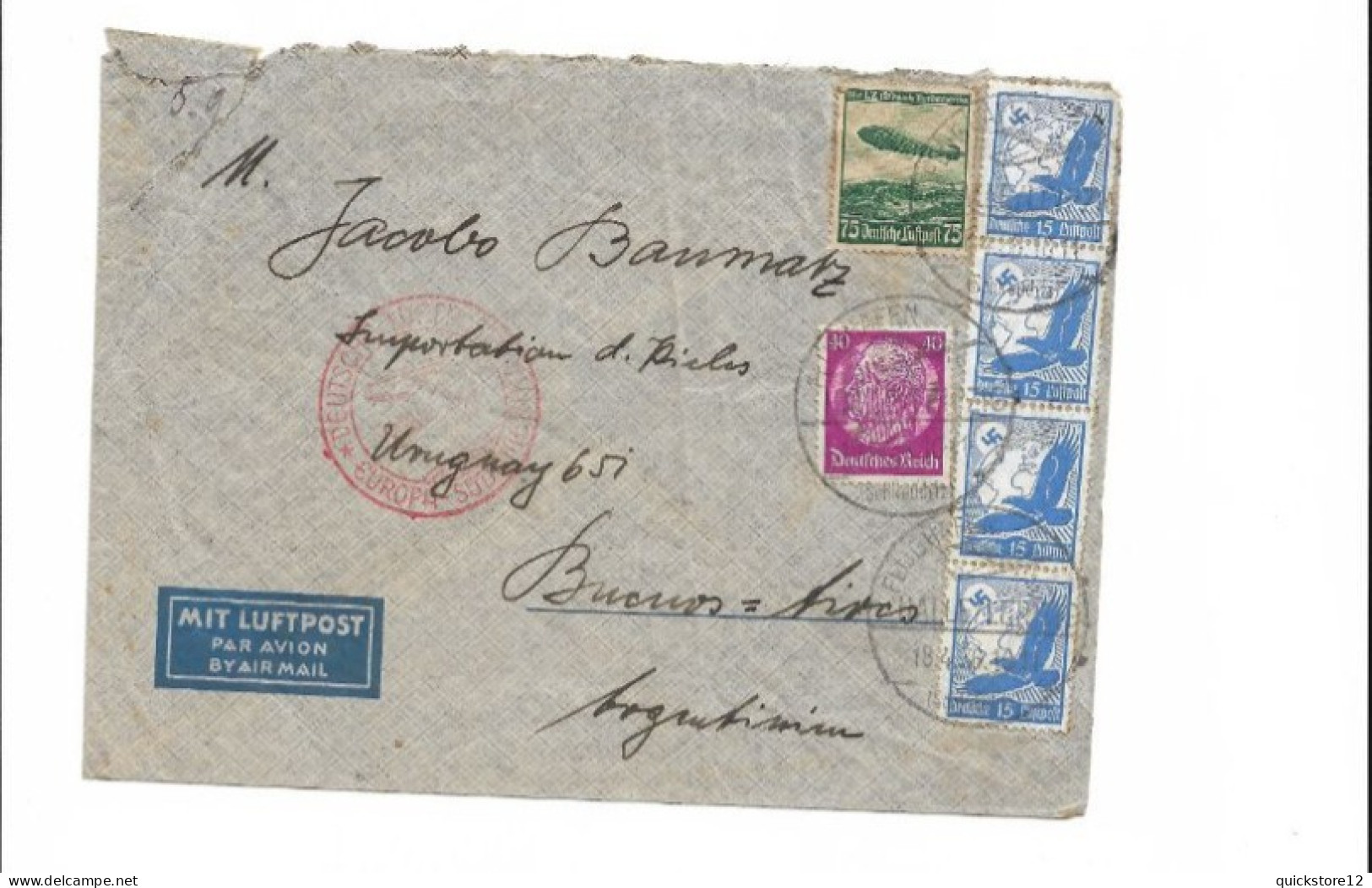 Antiguo Sobre Alemania - Buenos Aires Argentina  1936 - A-100 - Other & Unclassified