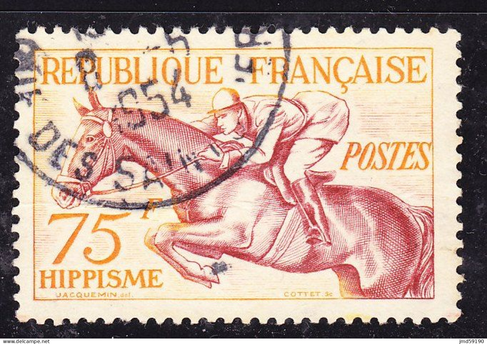 FRANCE Timbre Oblitéré N° 965 - Jeux Olympiques D'HELSINKI 1952 - 75Fr Hippisme - Used Stamps