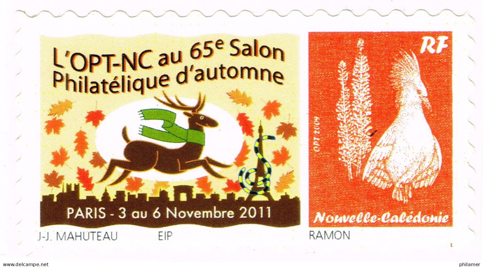 NOUVELLE CALEDONIE NEW CALEDONIA Timbre A Moi Personnalis Public YT 1138 TPNC13 Salon Paris Cerf 2011 Ramon Neuf TB - Nuevos