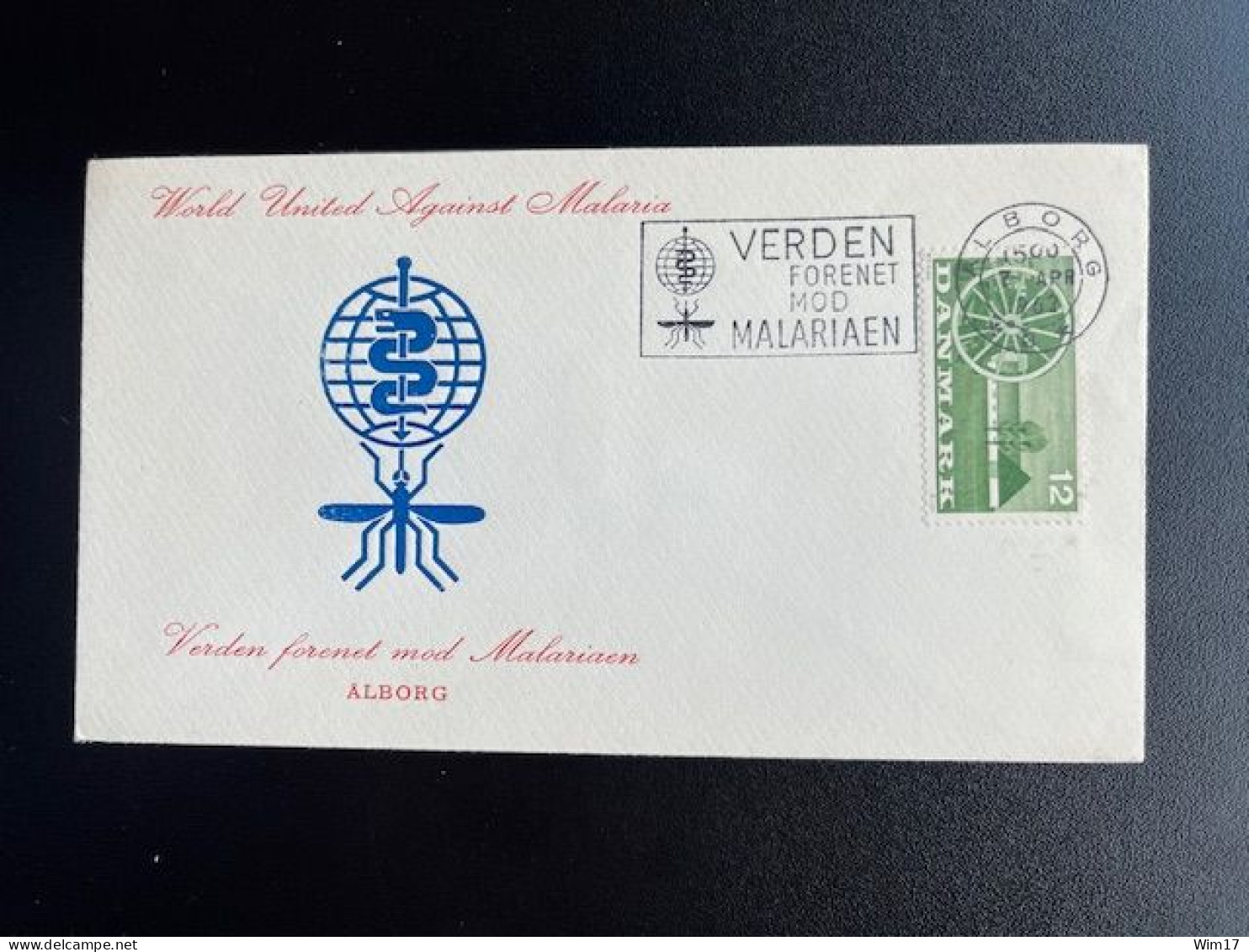 DENMARK DANMARK 1962 SPECIAL COVER WORLD UNITED AGAINST MALARIA 07-04-1962 DENEMARKEN MEDICINE - Cartas & Documentos