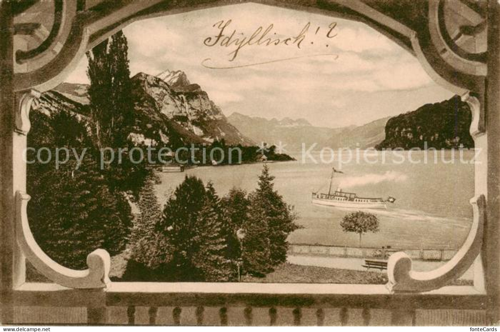 13828437 Weesen  Walensee SG Grand Hotel Weesen Schwert Blick Von Der Veranda  - Other & Unclassified