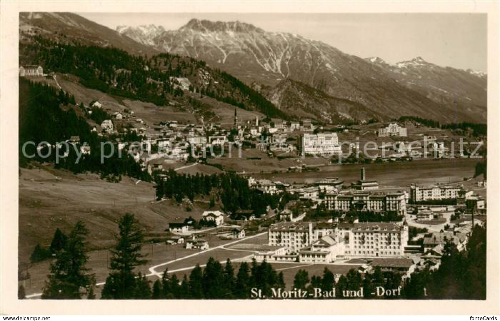 13828349 St Moritz Bad GR Und Dorf Panorama St Moritz Bad GR - Sonstige & Ohne Zuordnung