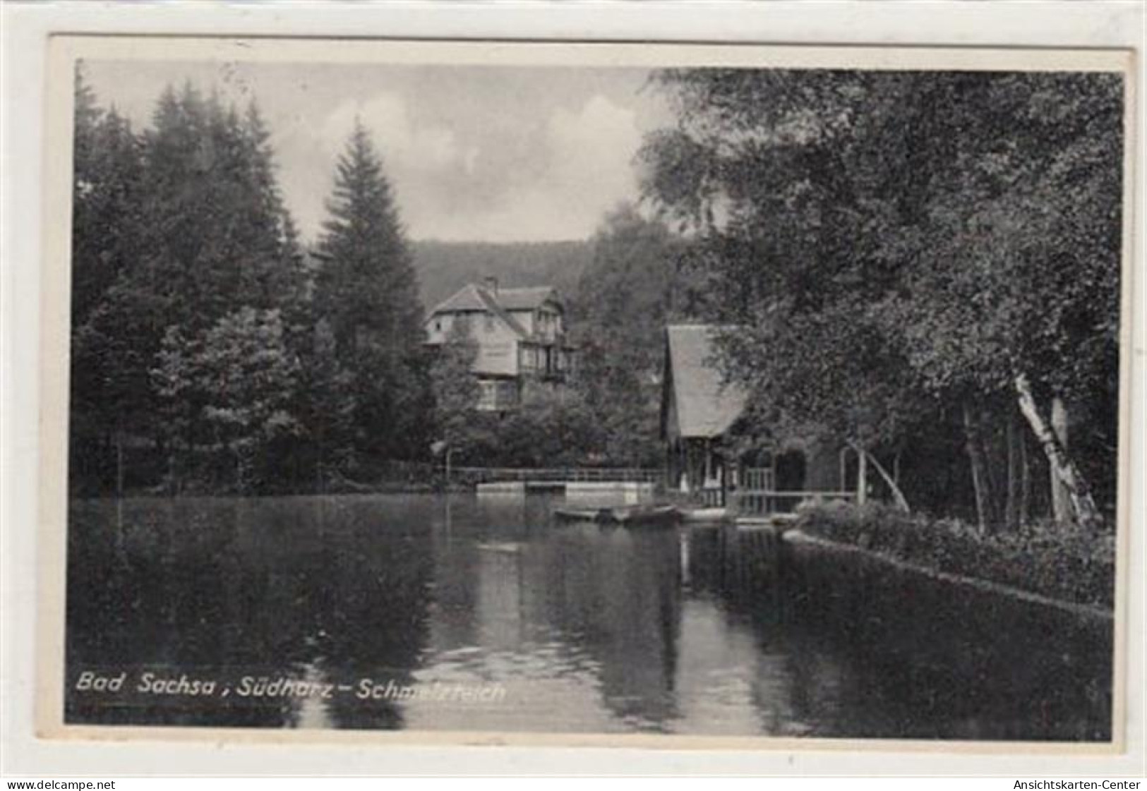 39085008 - Bad Sachsa Im Suedharz. Schmelzteich Gelaufen, 1940. Ecken Mit Albumabdruecken, Leichter Stempeldurchdruck,  - Bad Sachsa