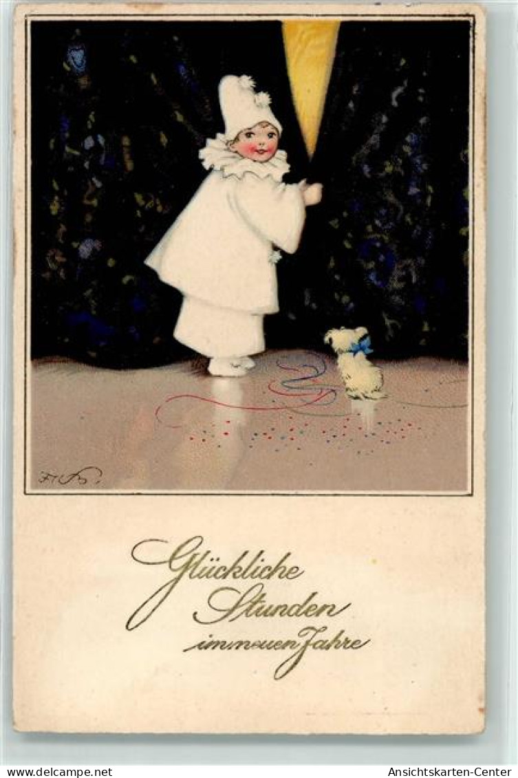 39294908 - Glueckwunsch Neujahr Harlekin Hund Serie 2927 - Other & Unclassified