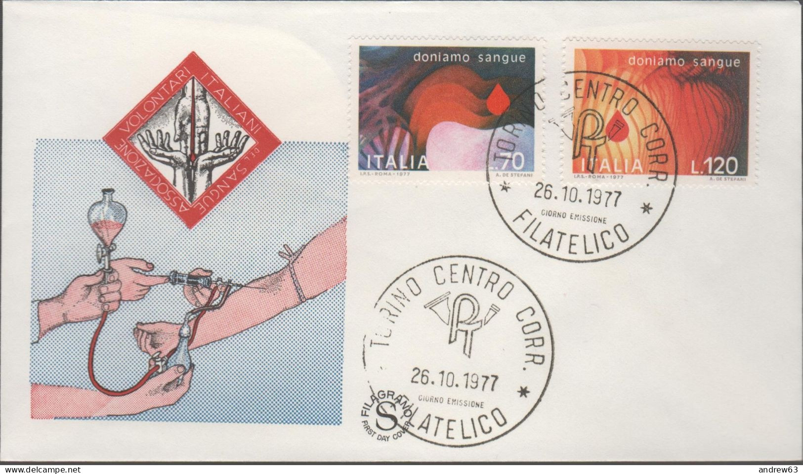 ITALIA - ITALIE - ITALY - 1977 - Donatori Di Sangue - FDC Filagrano - FDC