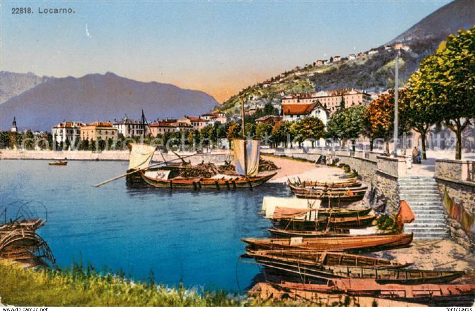 13824887 Locarno Lago Maggiore TI Bootshafen Panorama  - Andere & Zonder Classificatie