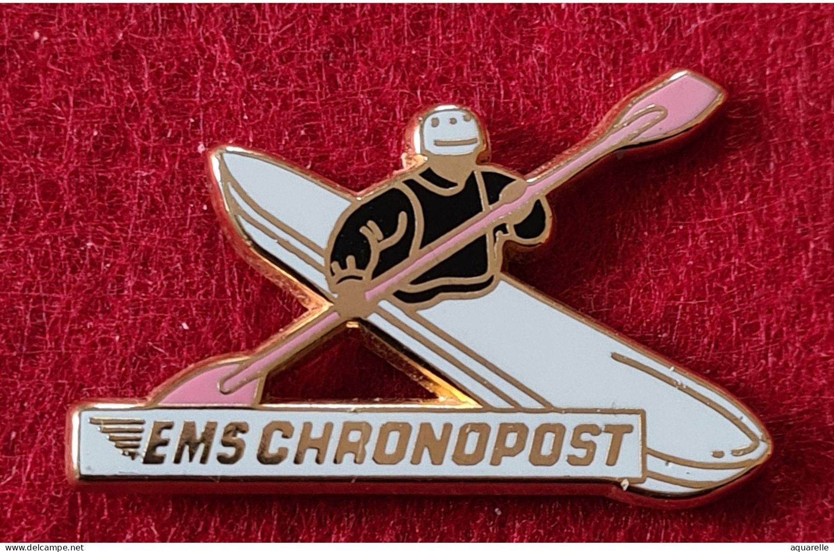 RARE Pin's CANOE CAYAK Pour EMS CHRONOPOST - Canoë