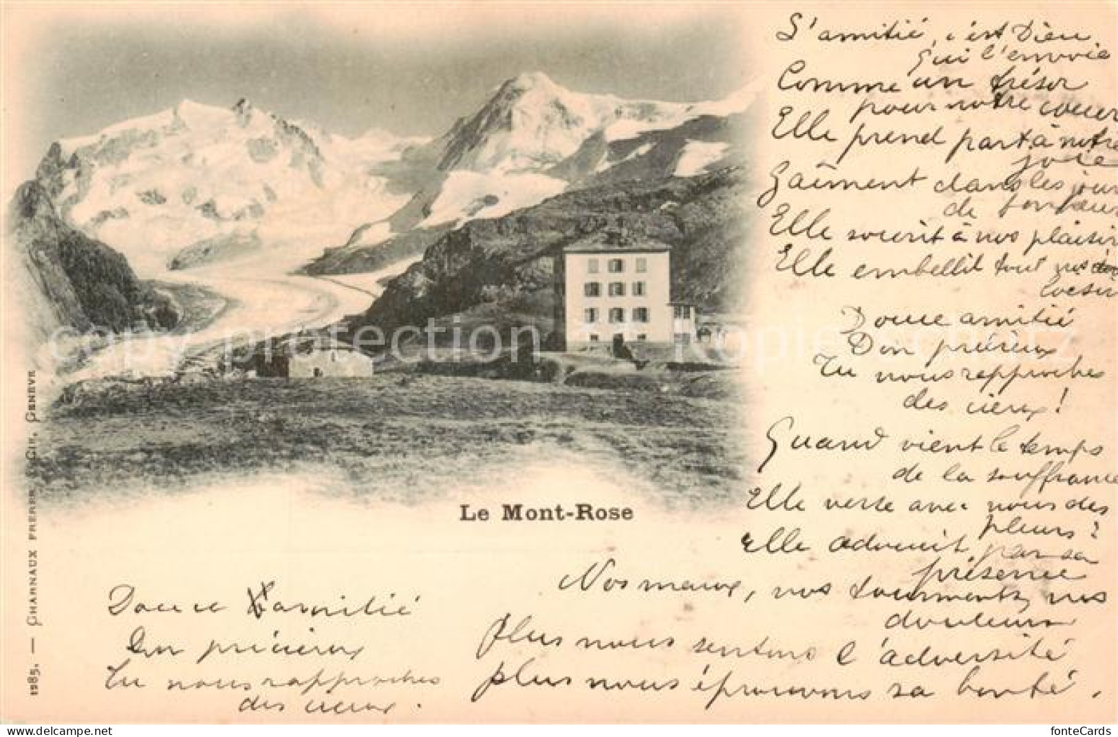 13823249 Le Mont Rose Monte-Rosa 4612m VS Panorama Hotel  - Autres & Non Classés