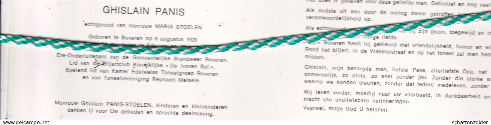 Ghislain Panis-Stoelen, Beveren 1920, Edegem 1993; Foto - Obituary Notices