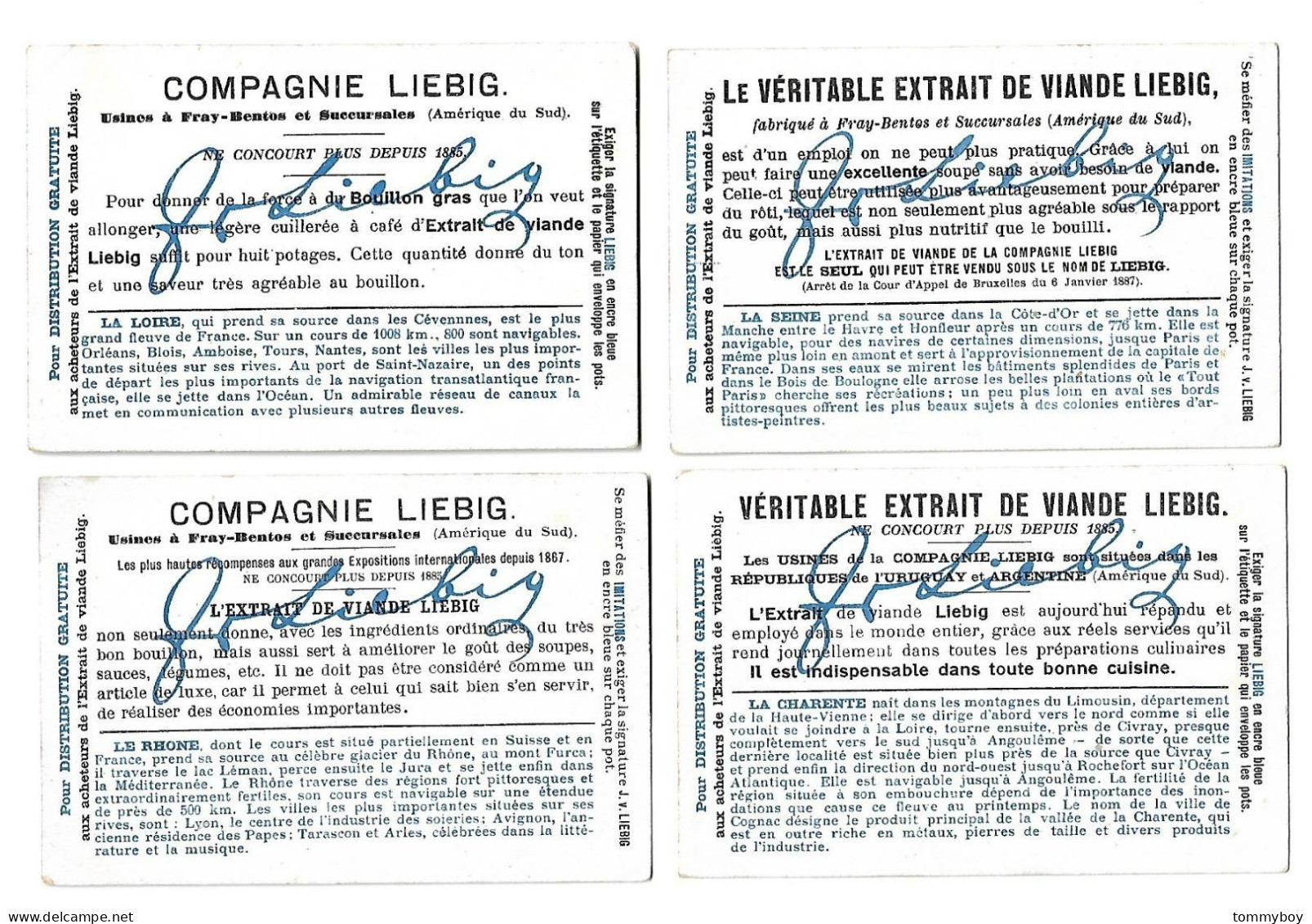 S 733, Liebig 6 Cards, Fleuves De France  (ref B18) - Liebig