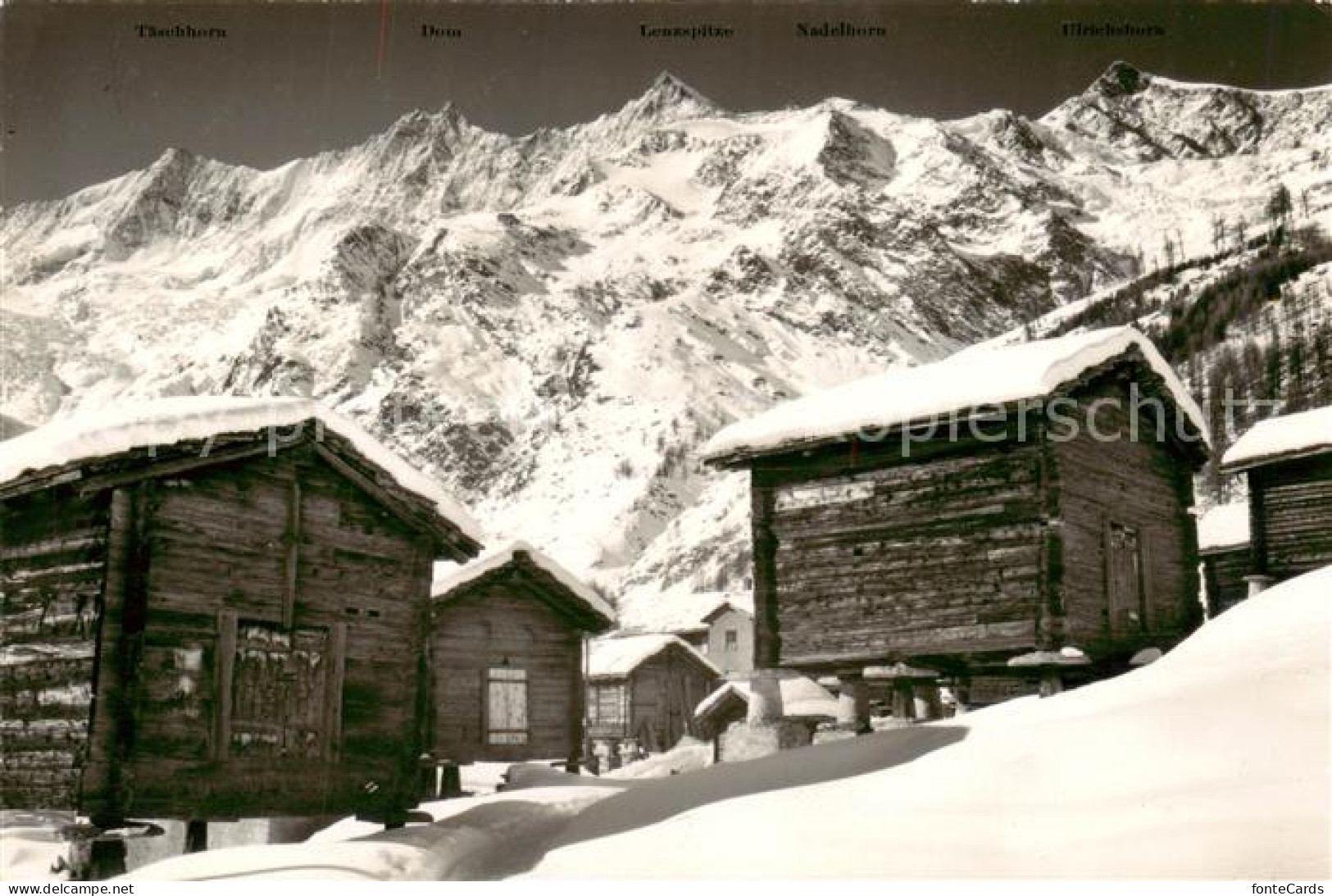 13821327 Saas-Fee VS Spycher Mit Taeschhorn Dom Suedlenz Und Ulrichshorn  - Autres & Non Classés