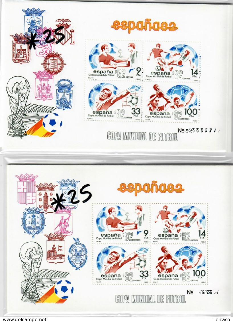 ESPAÑA 2664/65 ESPAÑA ' 82 MUNDIAL DE FUTBOL *25 HOJAS BLOQUE MNH - Blocchi & Foglietti