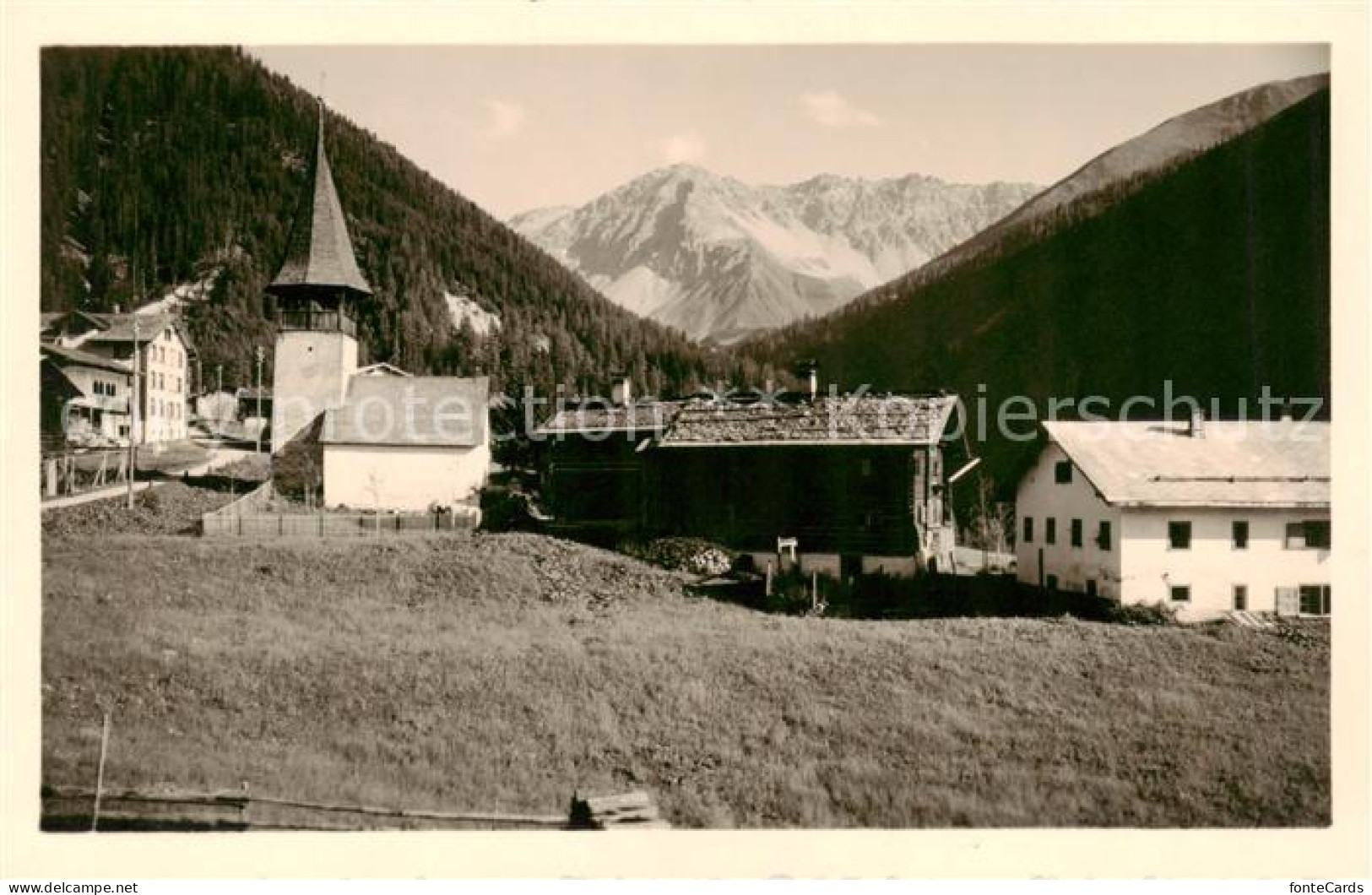 13820369 Monstein Davos GR Dorfpartie Mit Blick Auf Das Gipshorn  - Sonstige & Ohne Zuordnung