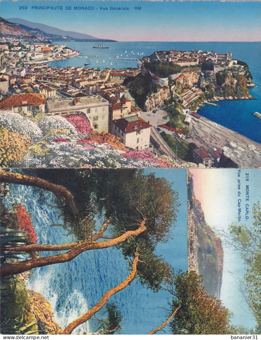 CPA MONACO - 2 Cartes Postales - Colecciones & Lotes