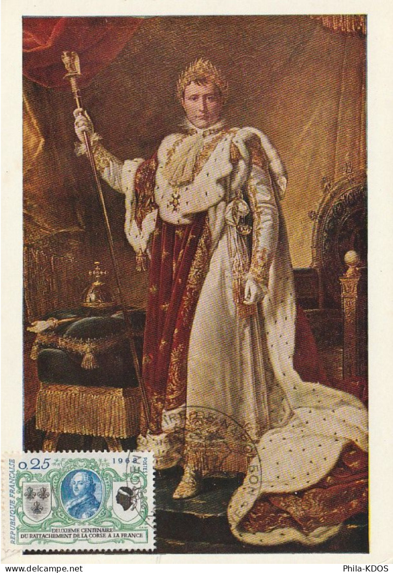 " 200 ANS DU RATTACHEMENT DE LA CORSE / CENTENAIRE DE NAPOLEON " Sur Carte Commémorative  De 1969 N° YT 1572 CM - Napoleon