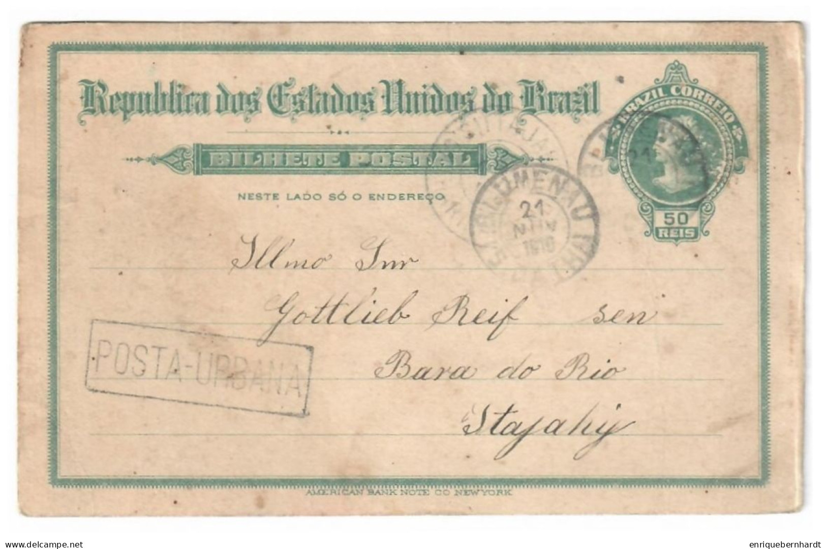 REPUBLICA DOS ESTADOS UNIDOS DO BRAZIL // BILHETE POSTAL // 1910 - Sonstige & Ohne Zuordnung