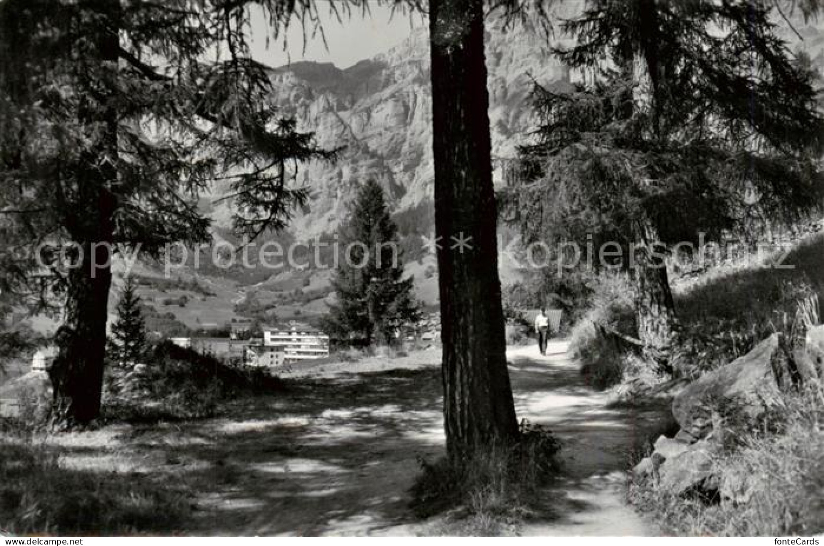 13816029 Leukerbad Loueche-les-Bains VS Waldweg Bei Leukerbad Mit Gemmiwand  - Sonstige & Ohne Zuordnung