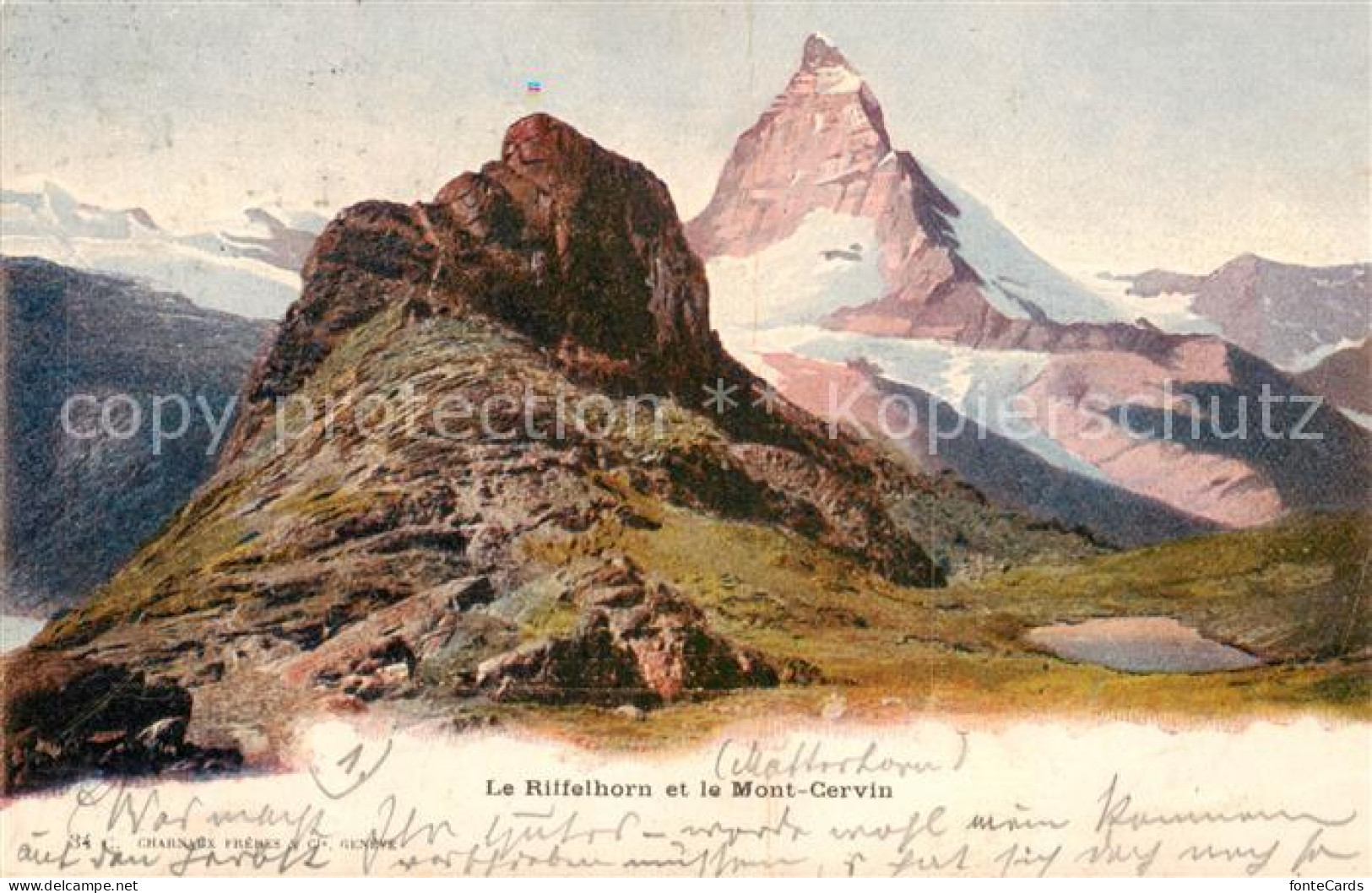 13815907 Riffelhorn 2928m VS Et Le Mont Cervin  - Andere & Zonder Classificatie