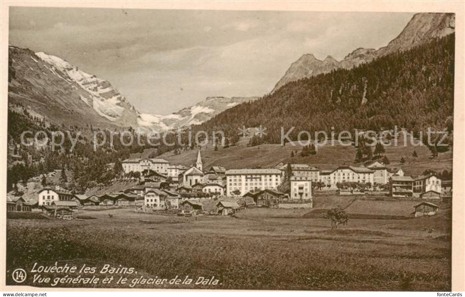13815837 Loeche-les-Bains VS Vue Generale Et Le Glacier De La Dala  - Other & Unclassified