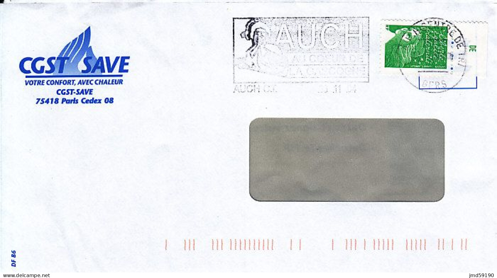 5 Timbres Sans Valeur Vert 3535A Marianne Du 14 Juillet Oblitéré Sur Lettre Avec Haut De Feuille Différents - 1997-2004 Maríanne Du 14 Juillet