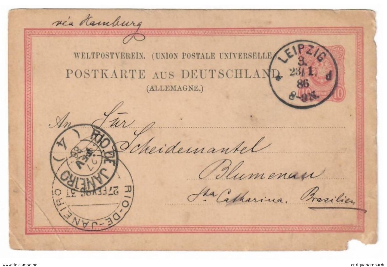 POSTKARTE AUS DEUTSCHLAND // 1886 - Other & Unclassified