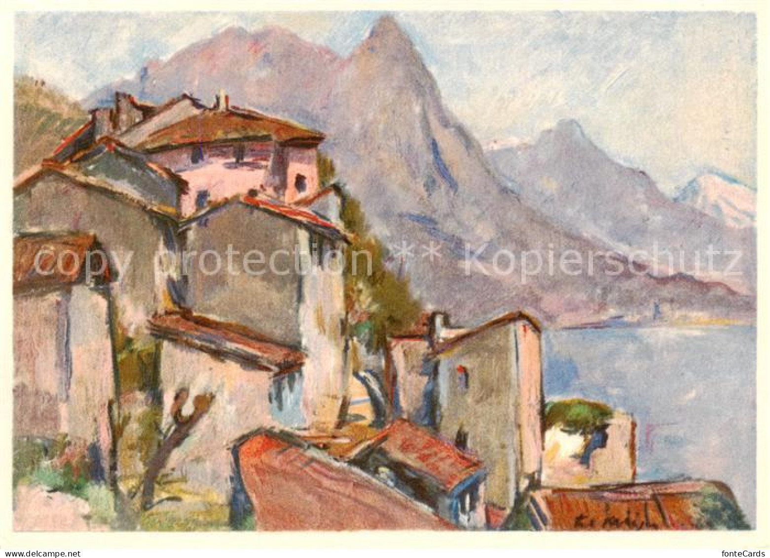 13793209 Gandria Lago Di Lugano Kuenstlerkarte Gandria Lago Di Lugano - Autres & Non Classés