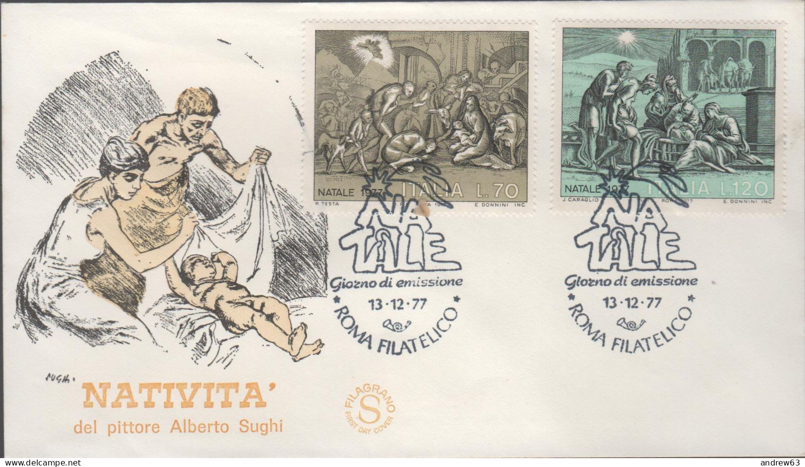 ITALIA - ITALIE - ITALY - 1977 - Natale - FDC Filagrano - FDC