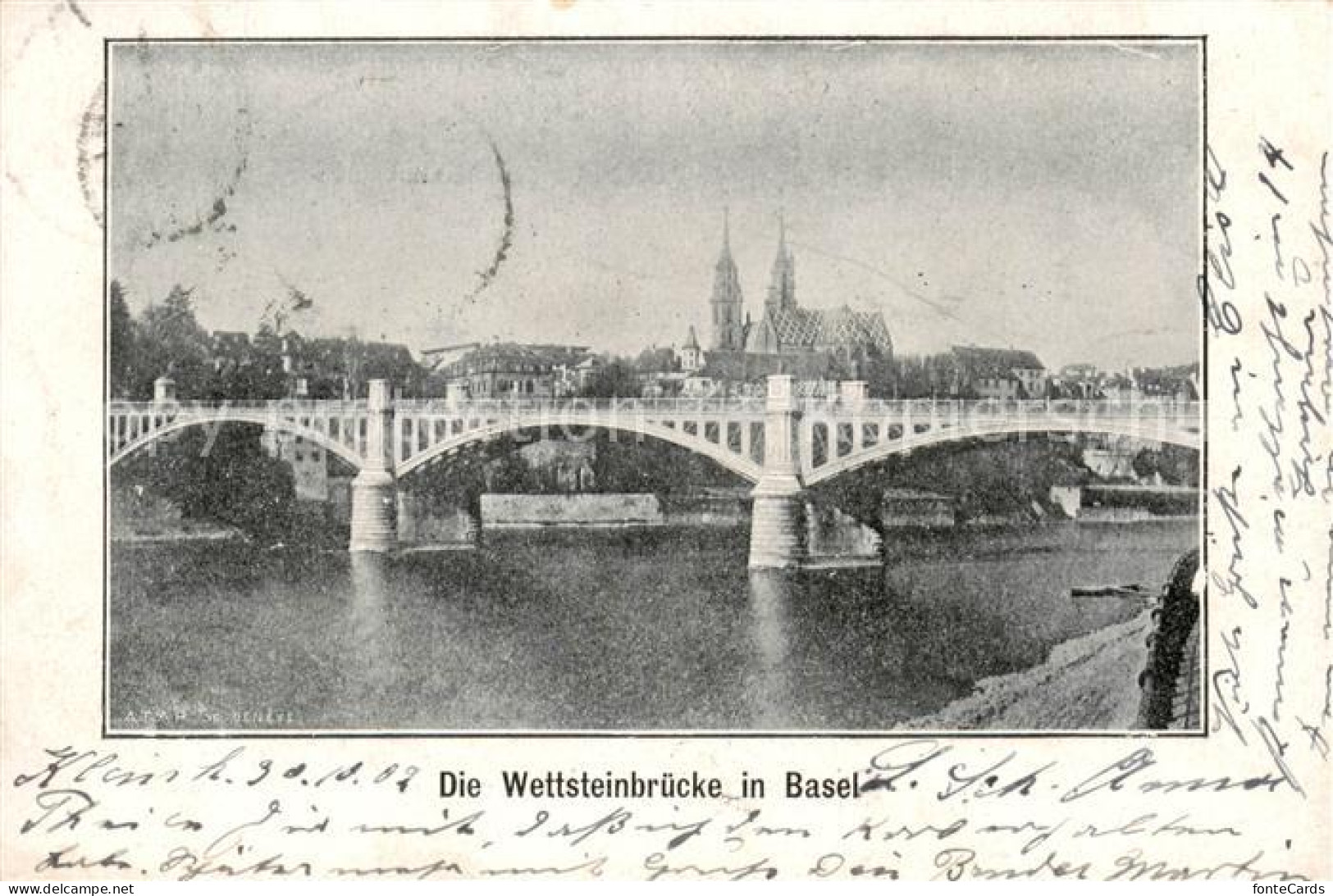 13792247 Basel BS Wettsteinbruecke Mit Muenster Basel BS - Andere & Zonder Classificatie