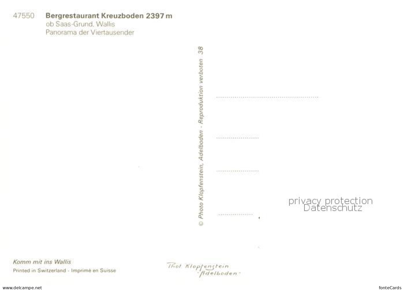 13789847 Saas-Grund VS Bergrestaurant Kreuzboden Panorama Der Viertausender  - Other & Unclassified