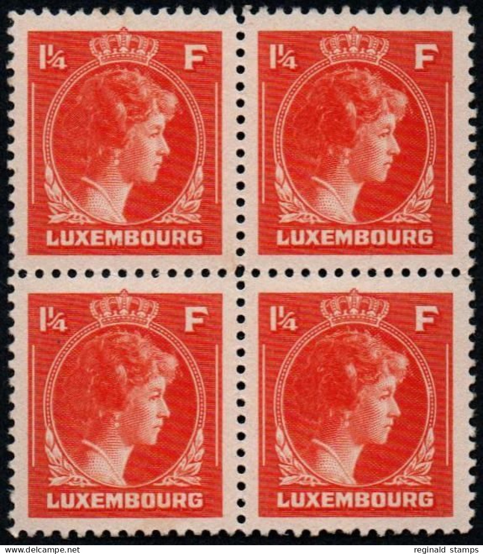 Luxembourg 1944 GD Charlotte 1F Olive, Block X 4, MNH ** Mi 359 (Ref: 2086) - Ungebraucht