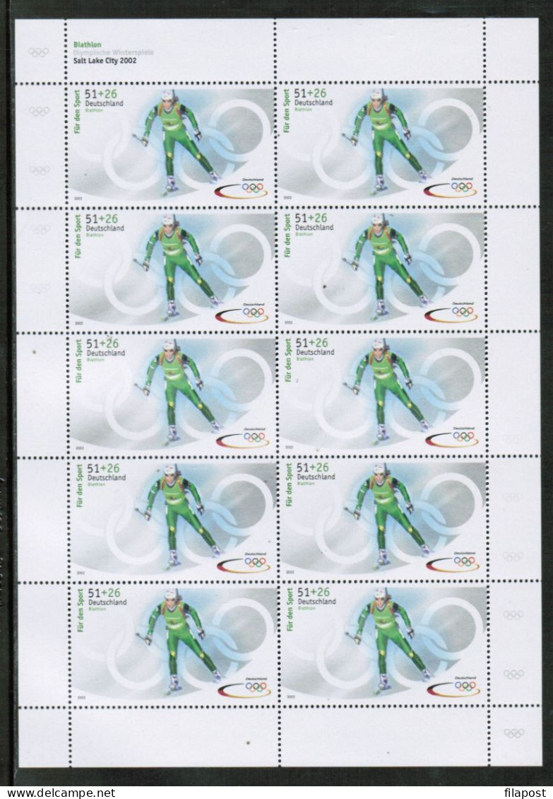 Germany 2002 / Michel 2237-40 Kb - Winter Olympics Salt Lake City, Sports, For The Sport - Three Sheets Of 10 Stamps MNH - Unused Stamps